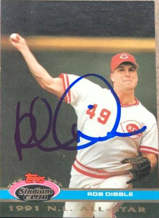 SOLD 120620 Rob Dibble Autographed 1992 Stadium Club Dome #36