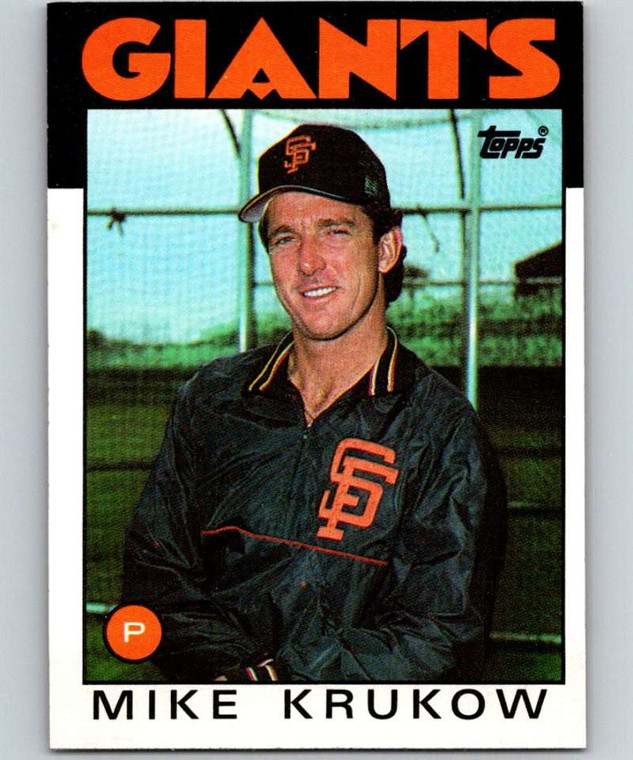 1986 Topps #752 Mike Krukow VG San Francisco Giants 