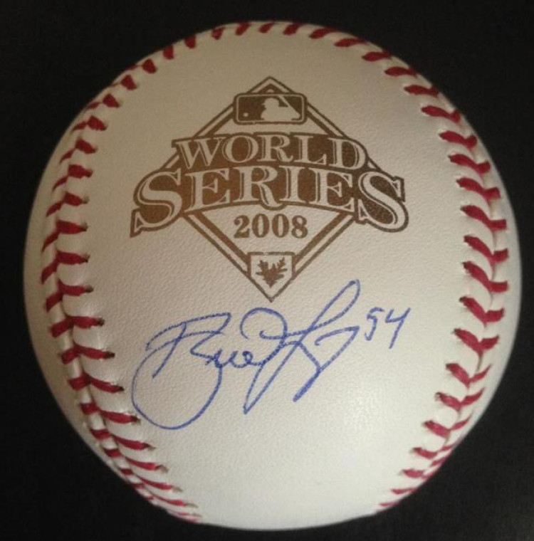 SOLD 4754 Brad Lidge Autographed 2008 World Series Baseball