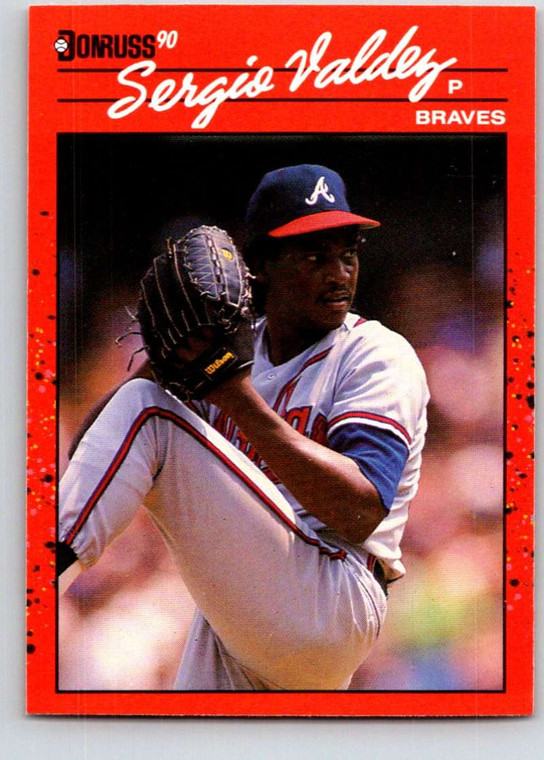1990 Donruss #405a Sergio Valdez ERR NM-MT RC Rookie Atlanta Braves 