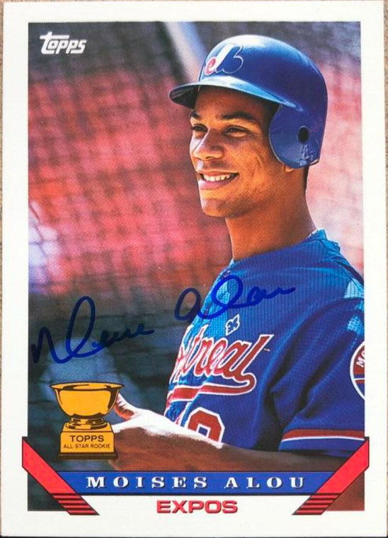 Moises Alou Autographed 1993 Topps #123 Montreal Expos Card 