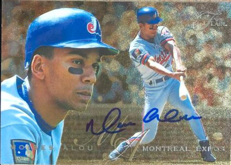 Moises Alou Autographed 1995 Flair #160 Montreal Expos Card 