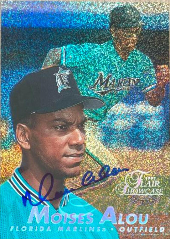 Moises Alou Autographed 1997 Flair Showcase Row 0 Showcase #174