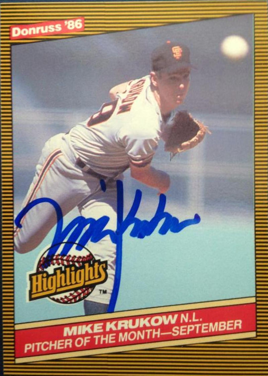 Mike Krukow Autographed 1986 Donruss Highlights #49