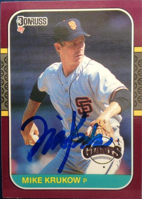 SOLD 4792 Mike Krukow Autographed 1987 Donruss Opening Day #98