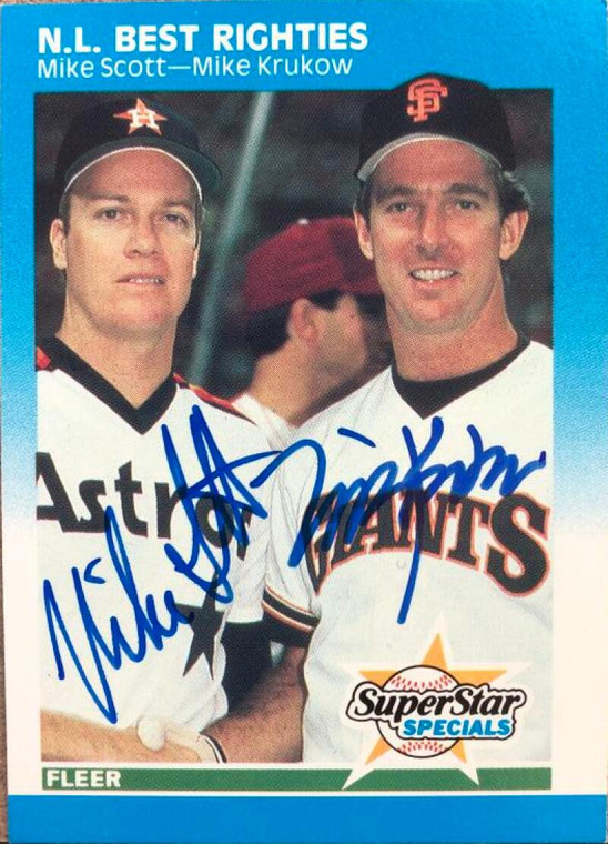 SOLD 4794 Mike Scott & Mike Krukow Dual Autographed 1987 Fleer #630