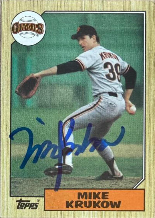 Mike Krukow Autographed 1987 Topps #580 San Francisco Giants Card 