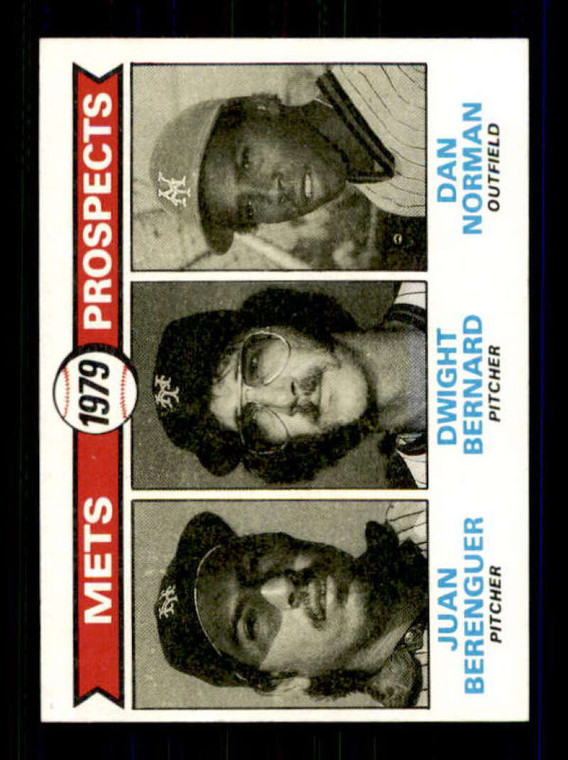 1979 Topps #721 Juan Berenger/Dwight Bernard/Dan Norman Mets Prospects VG RC Rookie New York Mets 