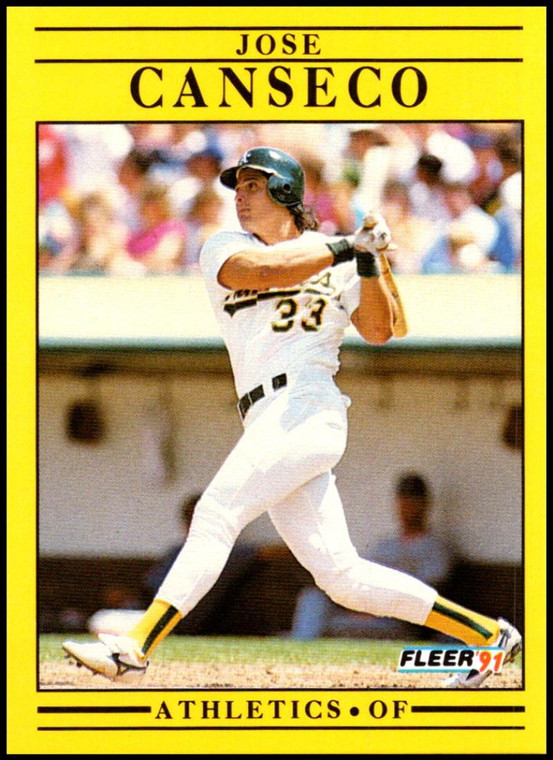 1991 Fleer #5 Jose Canseco VG Oakland Athletics 
