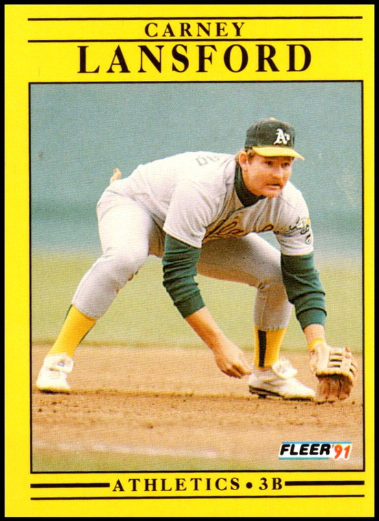 1991 Fleer #14 Carney Lansford VG Oakland Athletics 