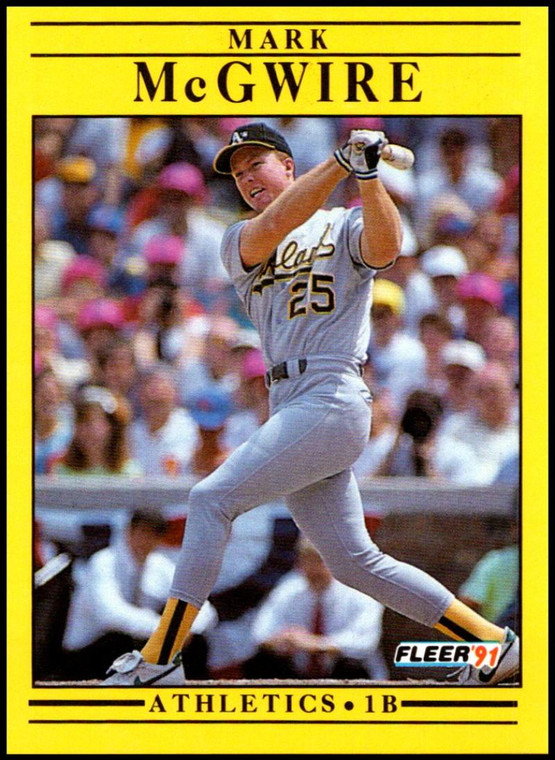 1991 Fleer #17 Mark McGwire UER VG Oakland Athletics 