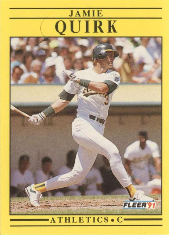 1991 Fleer #21 Jamie Quirk VG Oakland Athletics 