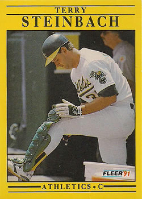 1991 Fleer #24 Terry Steinbach VG Oakland Athletics 