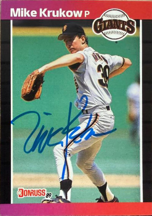 Mike Krukow Autographed 1989 Donruss #258 San Francisco Giants Card
