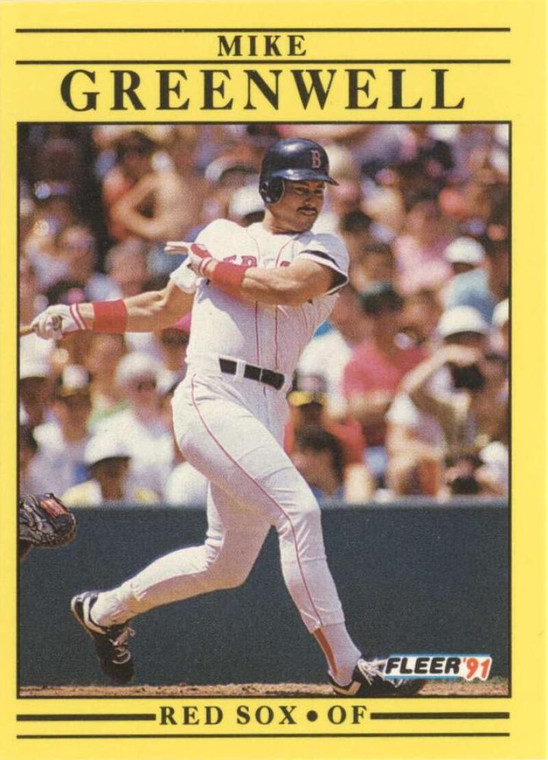 1991 Fleer #96 Mike Greenwell VG Boston Red Sox 