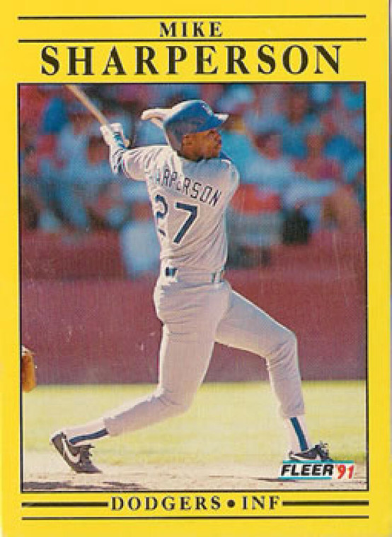 1991 Fleer #221 Mike Sharperson VG Los Angeles Dodgers 