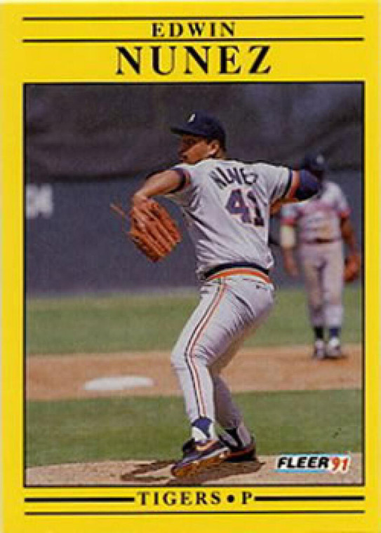 1991 Fleer #345 Edwin Nunez VG Detroit Tigers 