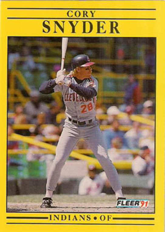1991 Fleer #378 Cory Snyder VG Cleveland Indians 