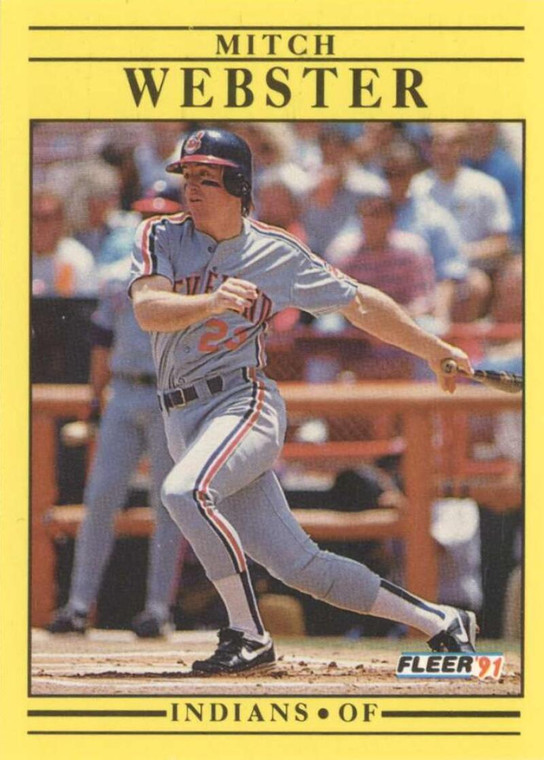 1991 Fleer #384 Mitch Webster VG Cleveland Indians 