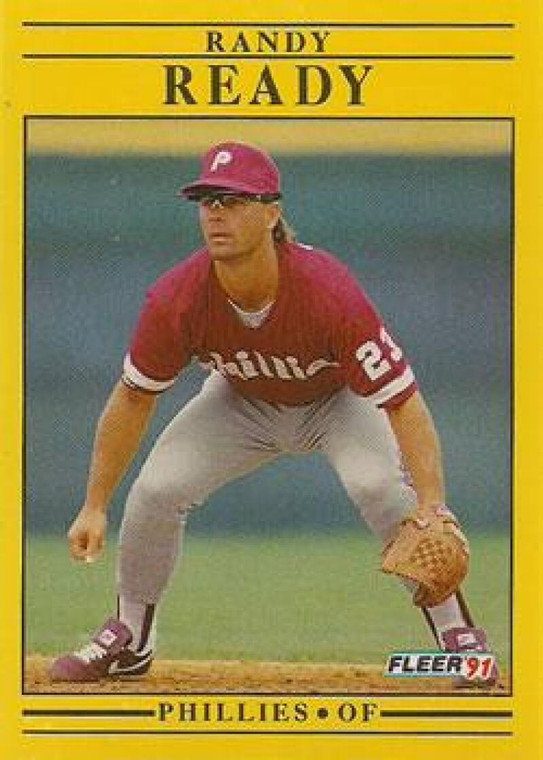 1991 Fleer #410a Randy Ready ERR VG Philadelphia Phillies 