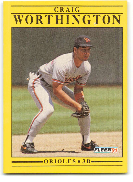 1991 Fleer #496 Craig Worthington VG Baltimore Orioles 