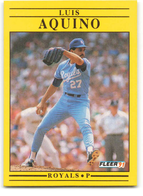 1991 Fleer #550 Luis Aquino VG Kansas City Royals 