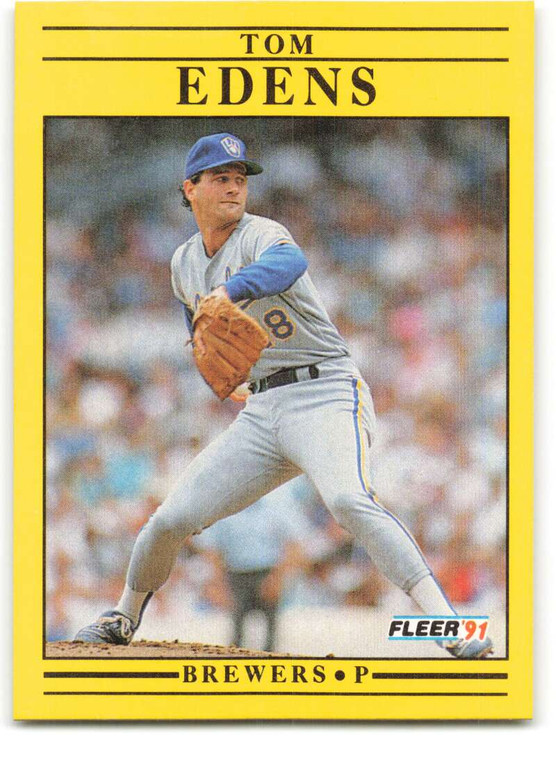 1991 Fleer #582 Tom Edens VG RC Rookie Milwaukee Brewers 