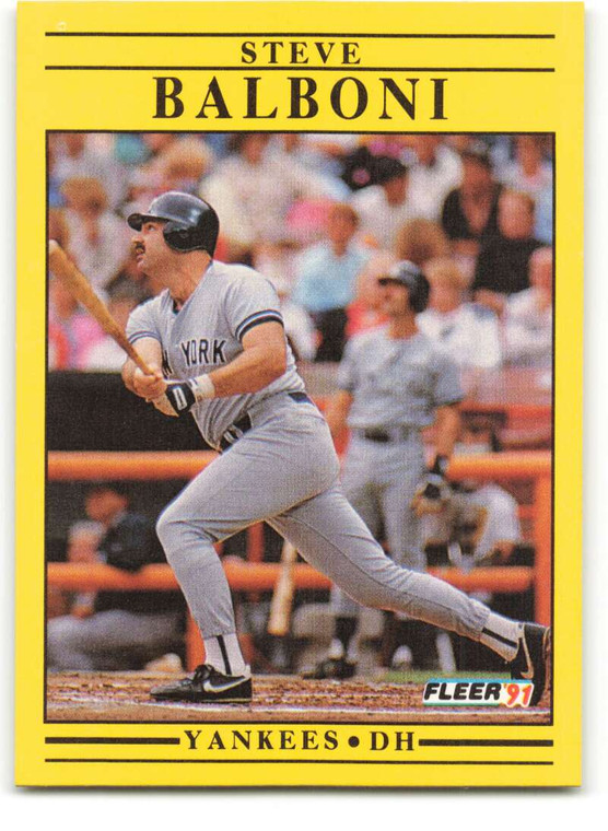 1991 Fleer #656 Steve Balboni UER VG New York Yankees 