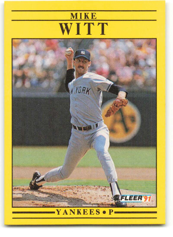 1991 Fleer #680 Mike Witt VG New York Yankees 