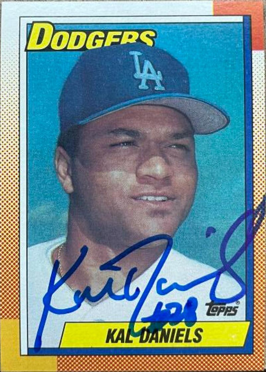 Kal Daniels Autographed 1990 Topps #585 Los Angeles Dodgers Card