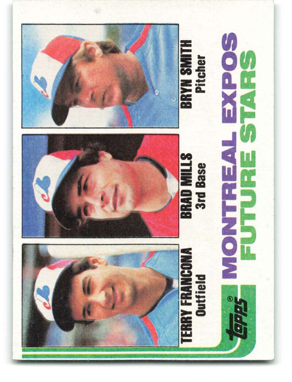 SOLD 18966 1982 Topps #118 Terry Francona/Brad Mills/Bryn Smith Expos Rookies VG RC Rookie Montreal Expos 