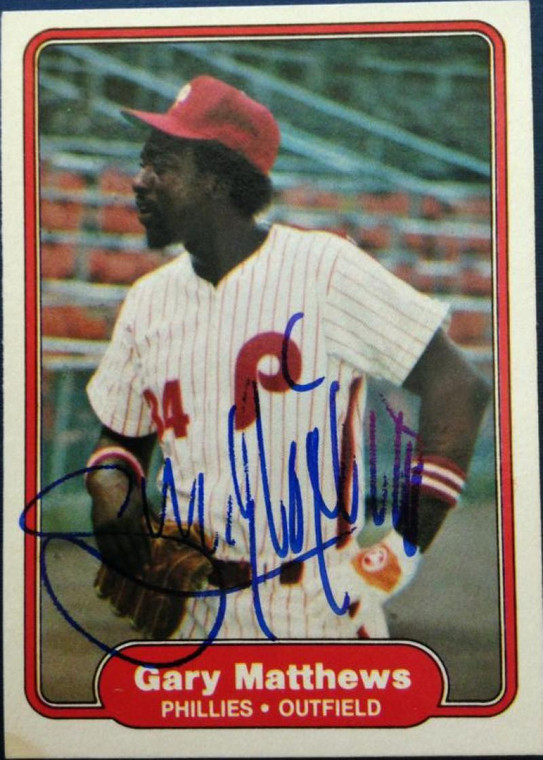 Gary Matthews Autographed 1982 Fleer #249 Philadelphia Phillies Card