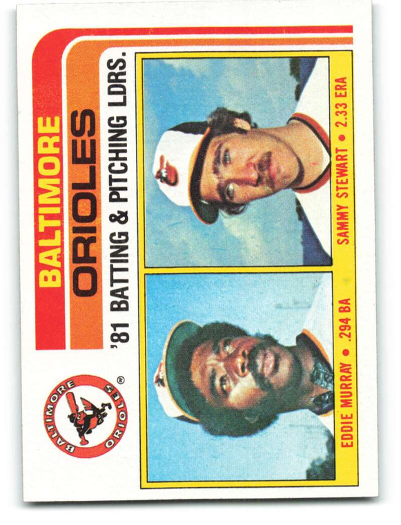1982 Topps #426 Eddie Murray/Sammy Stewart TL VG Baltimore Orioles 