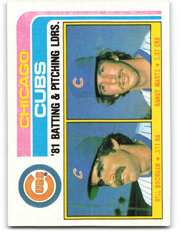 1982 Topps #456 Bill Buckner/Randy Martz TL VG Chicago Cubs 