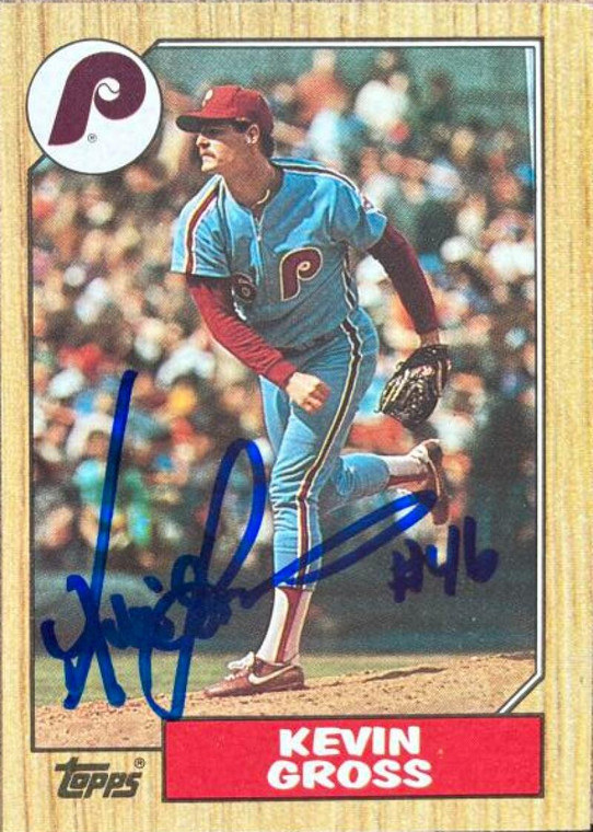 Kevin Gross Autographed 1987 Topps #163 Philadelphia Phillies Card 