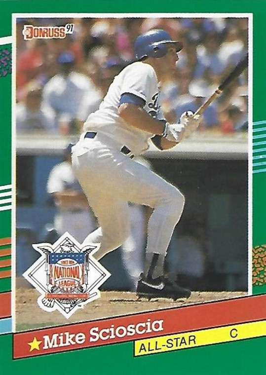 1991 Donruss #436a Mike Scioscia AS VG Los Angeles Dodgers 