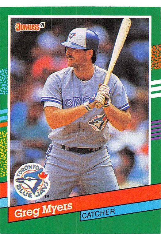 1991 Donruss #494 Greg Myers VG Toronto Blue Jays 