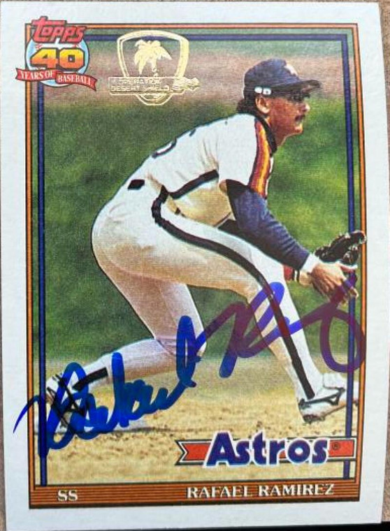 Rafael Ramirez Autographed 1991 Topps Operation Desert Shield #423