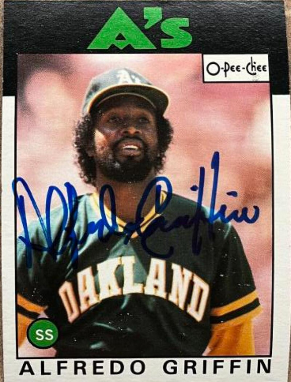 Alfredo Griffin Autographed 1986 O-Pee-Chee #121