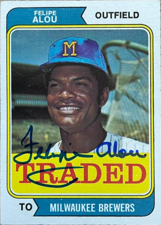 Felipe Alou Autographed 1974 Topps Traded #485T