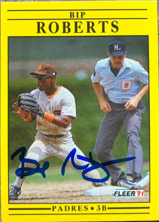 Bip Roberts Autographed 1991 Fleer #540