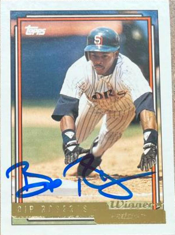 SOLD 121375 Bip Roberts Autographed 1992 Topps Gold Winner #20