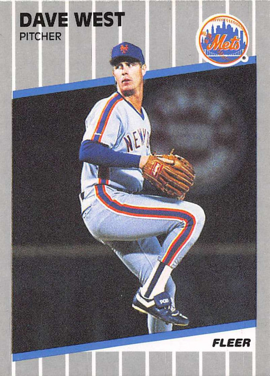 1989 Fleer #51 David West VG RC Rookie New York Mets 