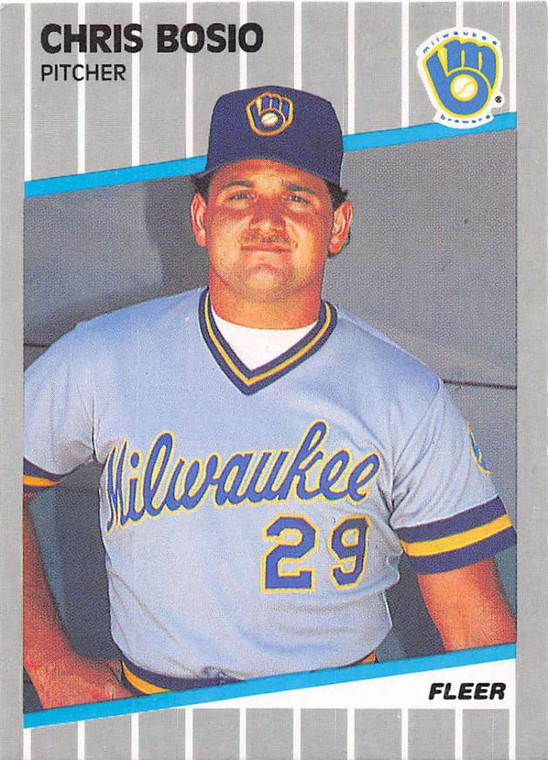 1989 Fleer #179 Chris Bosio VG Milwaukee Brewers 