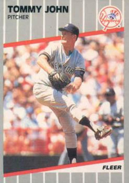 1989 Fleer #255 Tommy John VG New York Yankees 