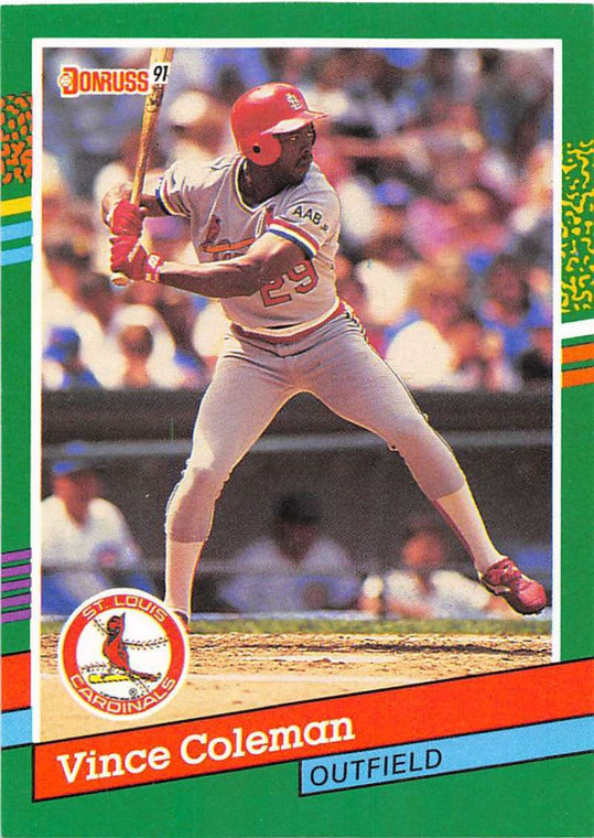 1991 Donruss #487 Vince Coleman VG St. Louis Cardinals 