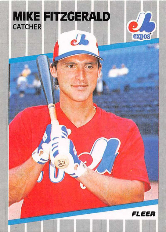 1989 Fleer #374 Mike Fitzgerald VG Montreal Expos 