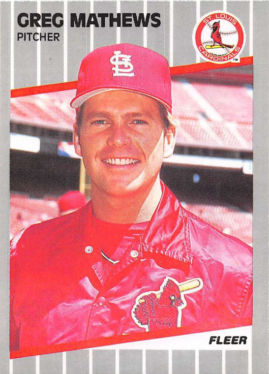 1989 Fleer #456 Greg Mathews VG St. Louis Cardinals 