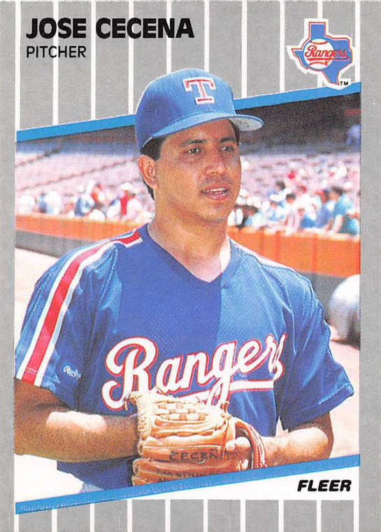 1989 Fleer #516 Jose Cecena VG RC Rookie Texas Rangers 