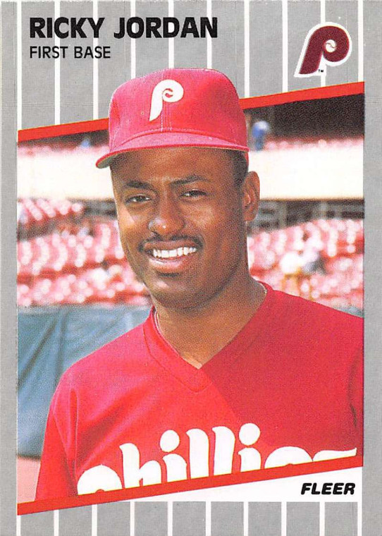1989 Fleer #575 Ricky Jordan VG RC Rookie Philadelphia Phillies 